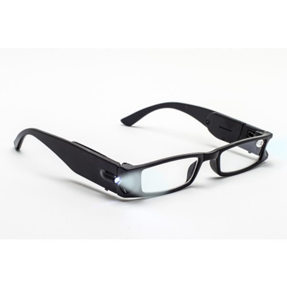 Lighted Reading Glasses, Black Frame RxSafety