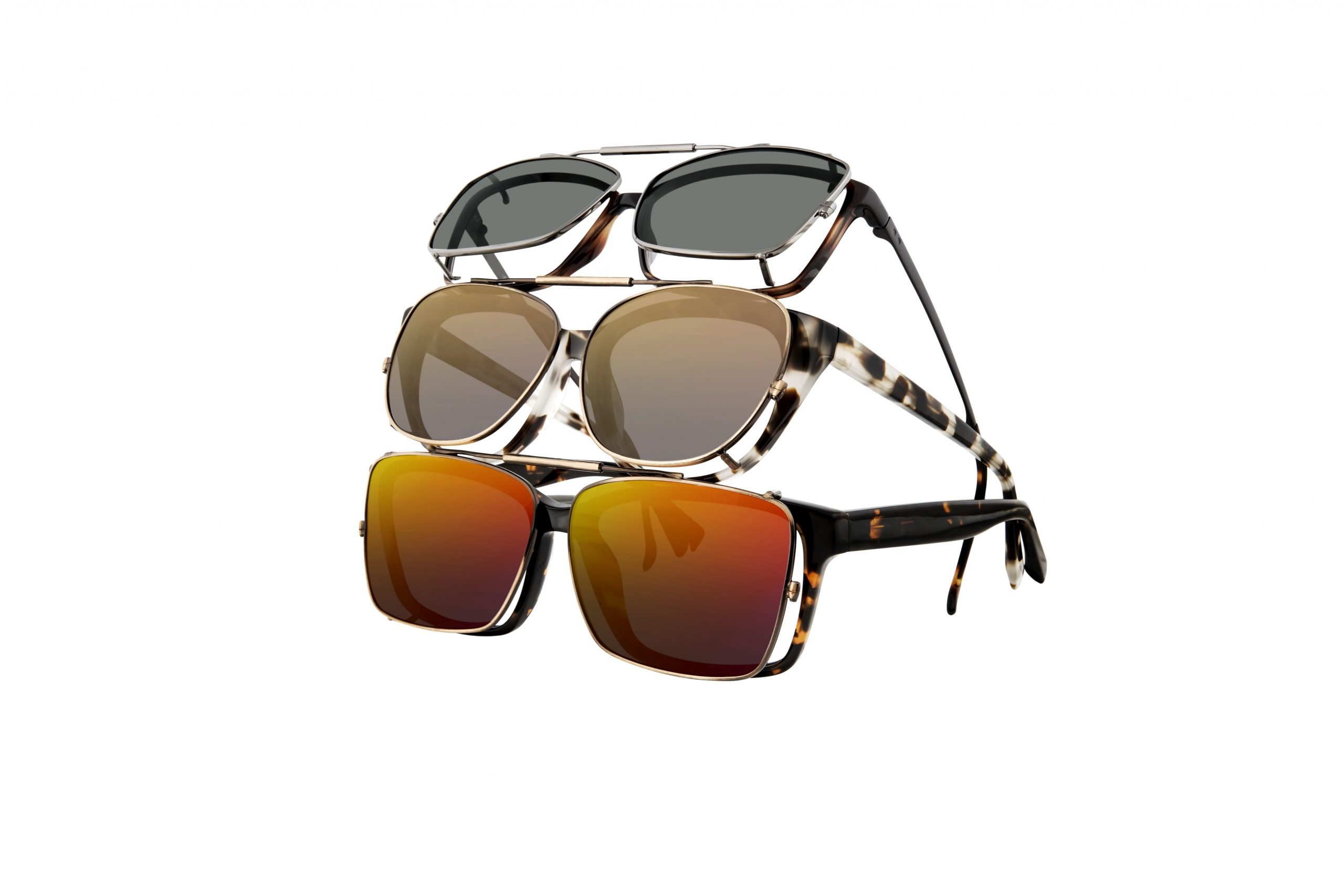 Polycarbonate Clip on Flip up Canary Yellow Enhancing Driving Glasses 58mm Wide 